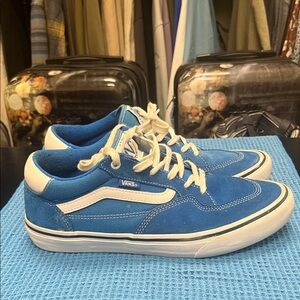 Vans Rowan Pro Blue and White Sneakers